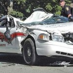 crown victoria police car wrecked