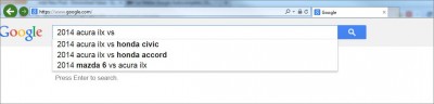 2014 acura ilx vs honda civic google autocomplete