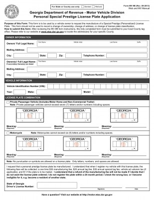 Georgia-Personal-Special-Prestige-License-Plate-Application1