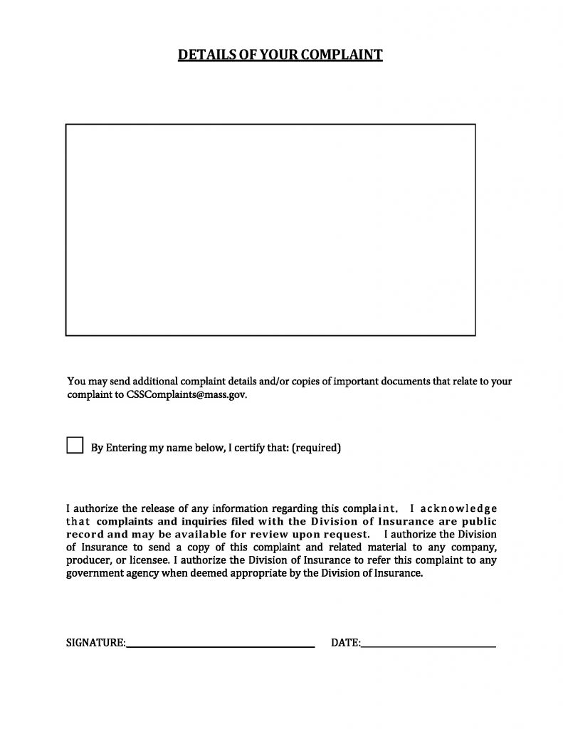Massachusetts Division of Insurance Complaint Form PDF_Page_2
