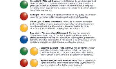 Standardizes sale lights for Auctions in the US – Adesa