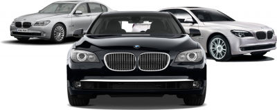 Three BMW cars