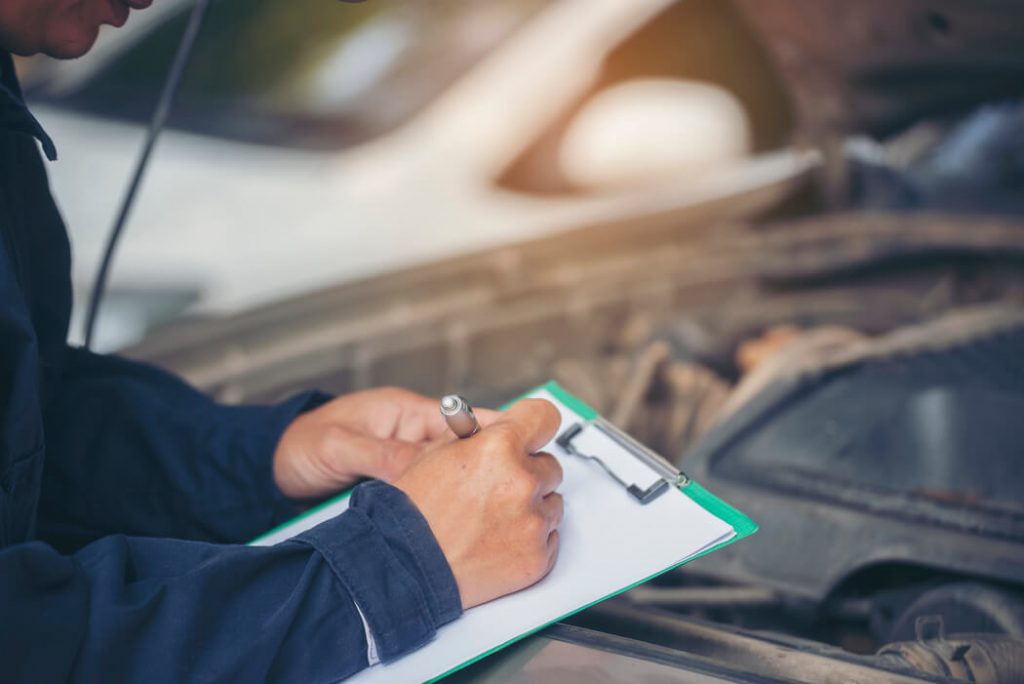 collision repair process step1 - vehicle inspection