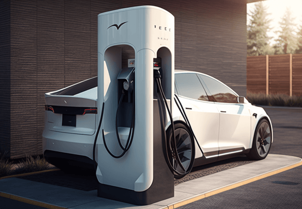 front_side_view_of_an_Electric_Vehicle_charging_at_a_charging station